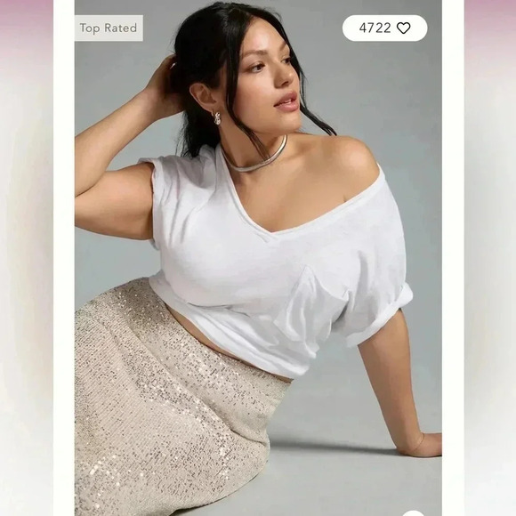 Anthropologie The Lars Classic V-Neck Tee by T.La - Picture 7 of 7